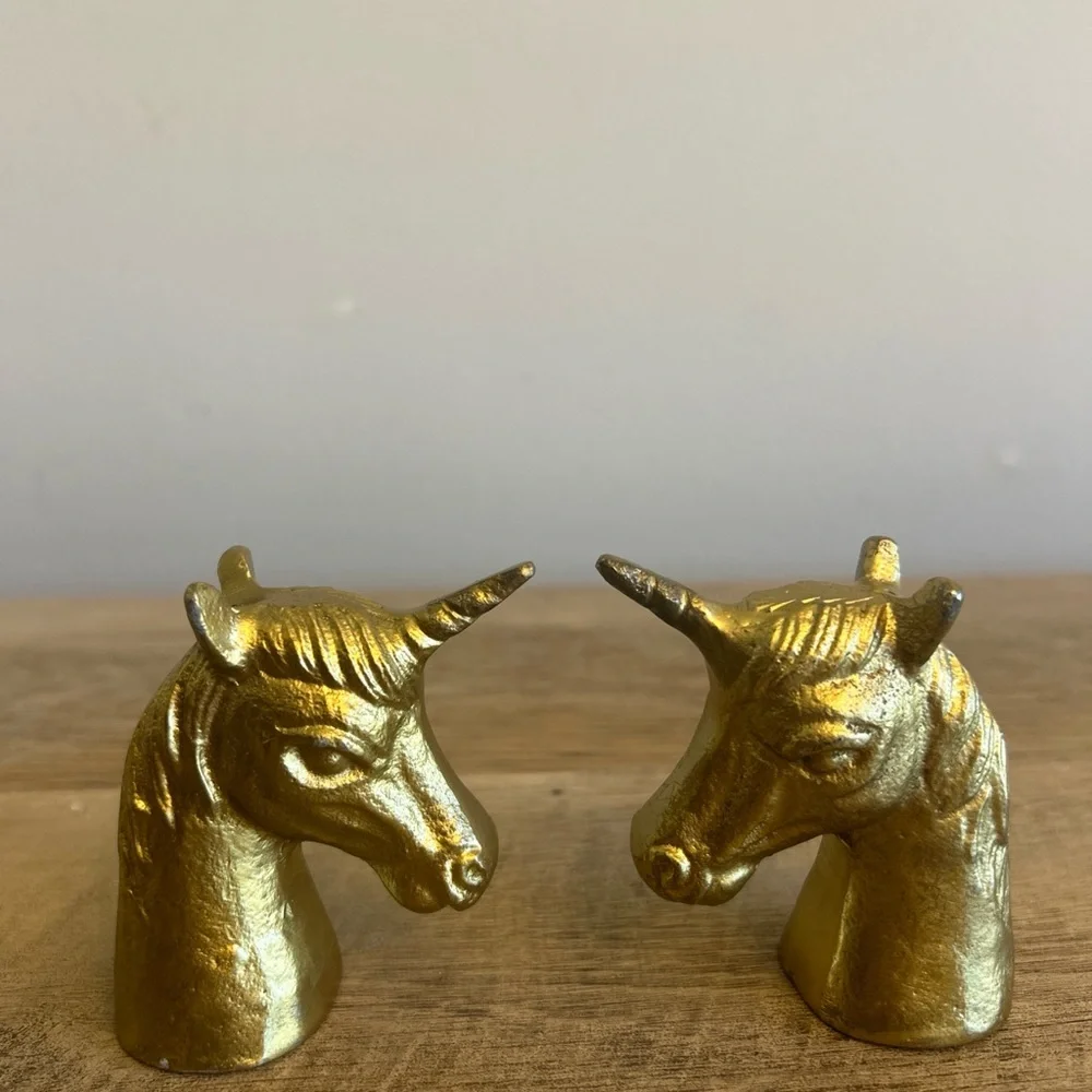Gold Unicorn Salt and Pepper Shaker‎ Set Metal Thirstystone Unique whimsical